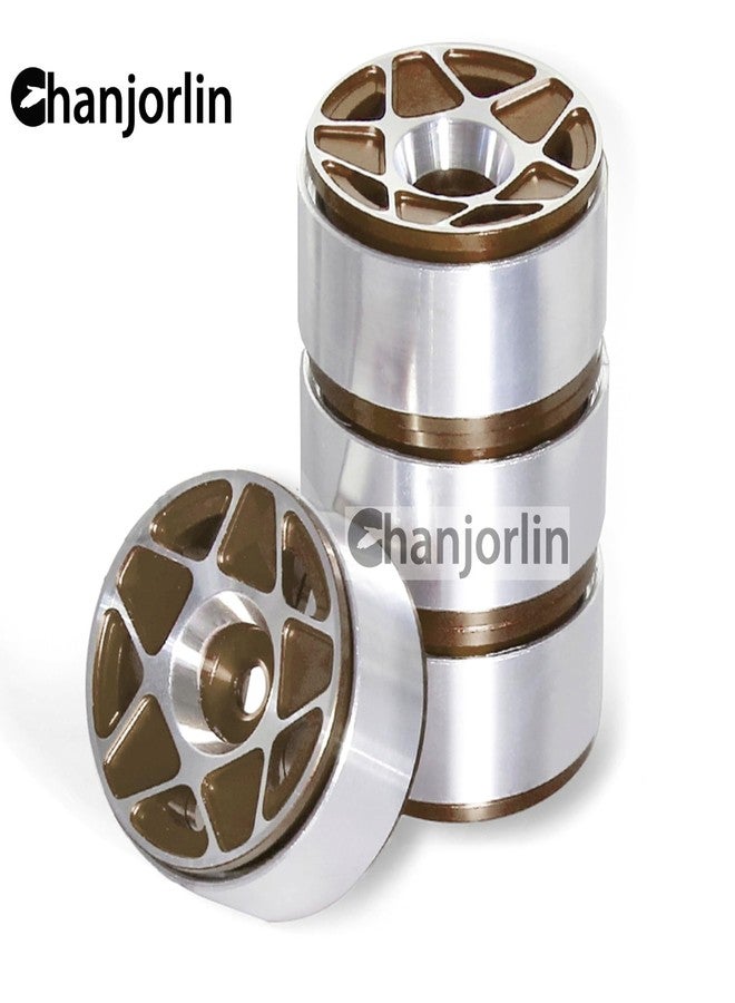 Chanjorlin 1.0 RC Beadlock Wheels Rims 12mm Hex 1/24 1/18 Aluminum Alloy Mud Slingers Hubs for 1:24 1:18 Rock Crawler Car Axial SCX24 FMS AX24 FCX18 FCX24 TRX4M 1.0" Tires 4PCS (Bronze) - Image 4